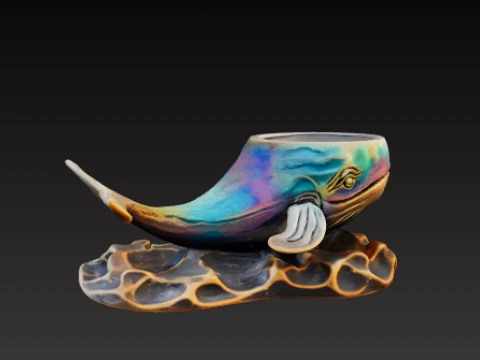 Decorative whale-shaped pot 3D Print Model