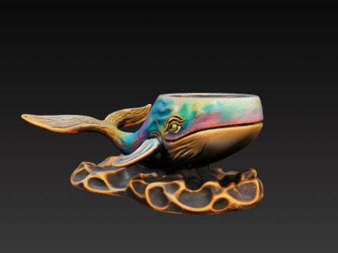 Decorative whale-shaped pot Modèles 3D en vedette