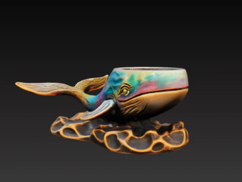 Decorative whale-shaped pot 3D Print Model