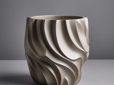 현대 추상 장식 냄비 3D 프린트 모델