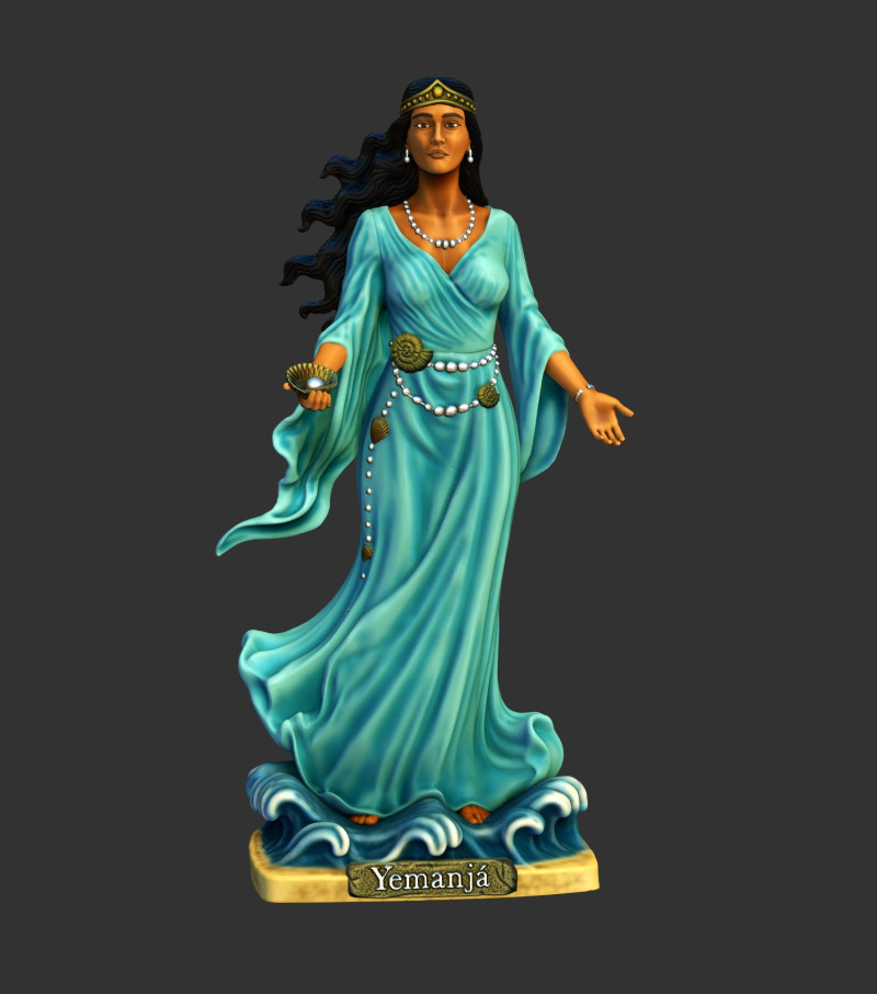 Yemanja yoruba goddess statue 3D Принт Модель .c4d .max .obj .3ds .fbx .stl .blend