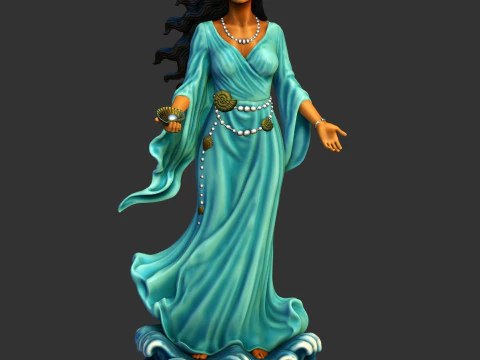 यमंजा योरूबा देवी प्रतिमा 3D प्रिंट मॉडल