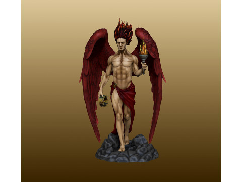 Lucifer Statue figurine 3D Baskı Modeli