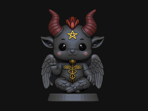 Chibi and cute Baphomet figurine 3D Print Model