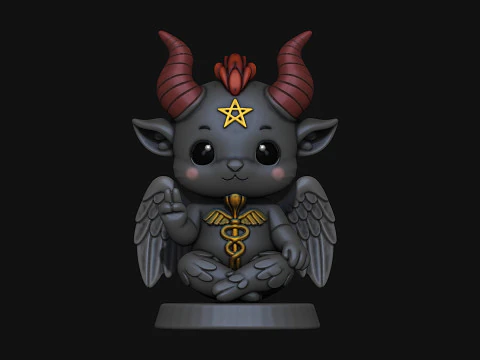 Figurine Chibi et mignonne Baphomet Modèles 3D en vedette