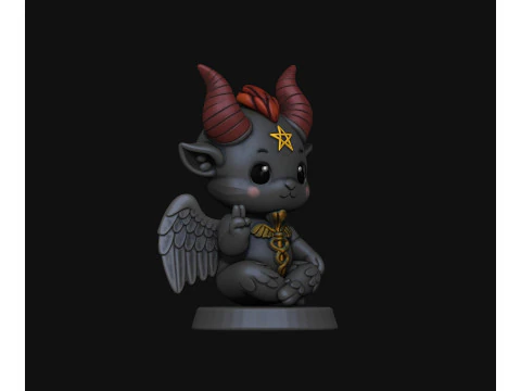 Chibi and cute Baphomet figurine 3D Print Model