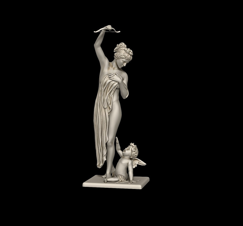 Venus Disarming Cupid sculpture classic style 3D-printmodel .c4d .max .obj .3ds .fbx .stl .blend