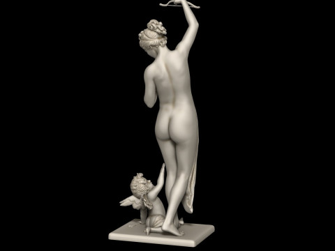 Venus Disarming Cupid sculpture classic style 3D-printmodel