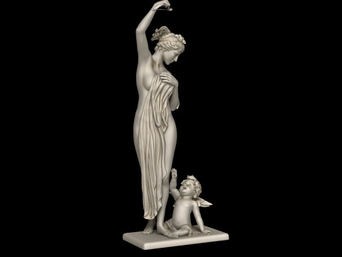 Venus Disarming Cupid sculpture classic style 3D-printmodel