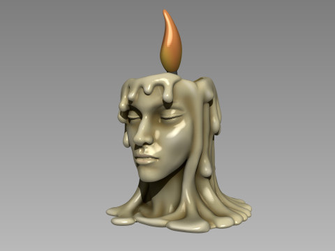 Melted Girl decorative Led Candle holder 3D Baskı Modeli