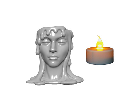 Melted Girl decorative Led Candle holder 3D Baskı Modeli