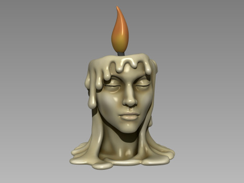 Melted Girl decorative Led Candle holder 3D Baskı Modeli