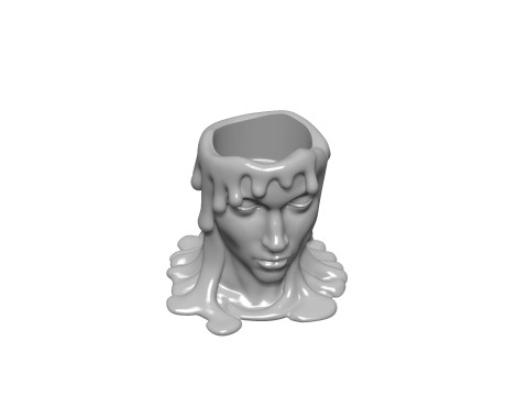 Melted Girl decorative Led Candle holder 3D Baskı Modeli