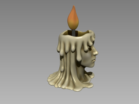 Melted Girl decorative Led Candle holder 3D Baskı Modeli