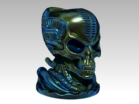 Cactus planter alien Skull 3D प्रिंट मॉडल