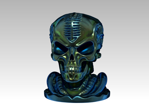 Cactus planter alien Skull 3D 打印模型