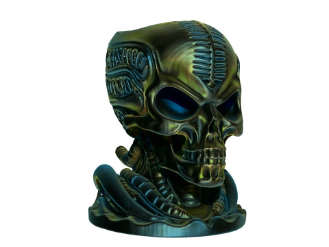 Cactus planter alien Skull 3D 打印模型