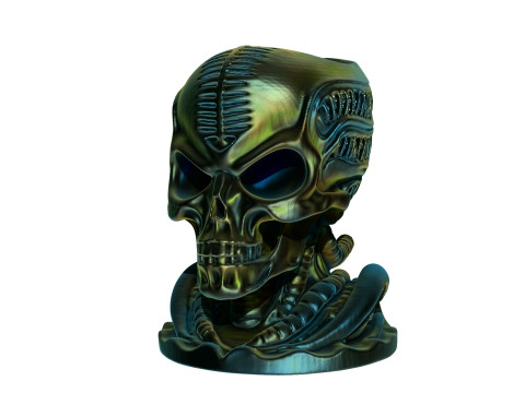 Cactus planter alien Skull 3D 打印模型