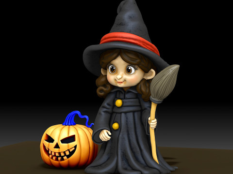Cute mini Witch collectible figurine 3D-Druckmodell