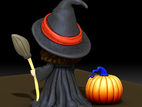 Cute mini Witch collectible figurine 3D-Druckmodell