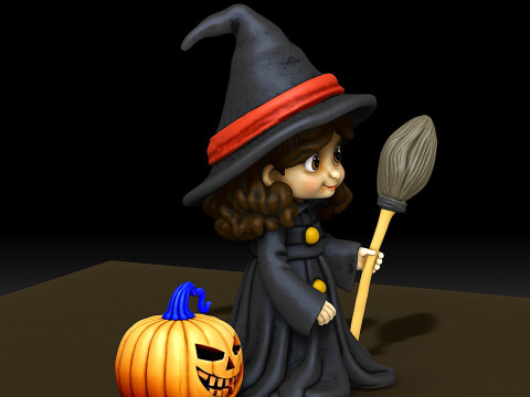 Cute mini Witch collectible figurine 3D-Druckmodell