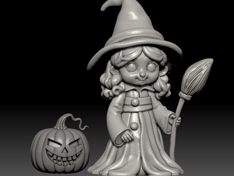 Cute mini Witch collectible figurine 3D-Druckmodell