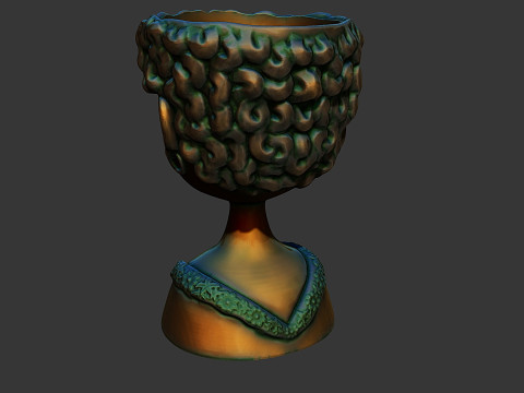 Cactus pot in the shape of a dolls bust 3D 프린트 모델