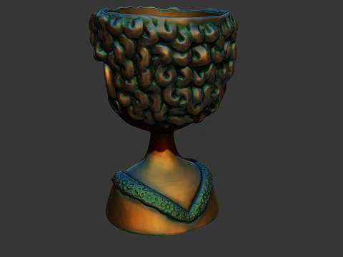 गुड़िया की प्रतिमा के आकार में कैक्टस पॉट 3D प्रिंट मॉडल