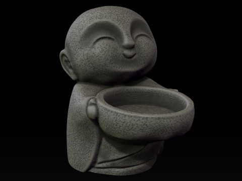 Jizo Buddha statue LED candle holder 3D 프린트 모델