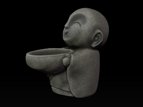 Jizo Buddha statue LED candle holder 3D 프린트 모델