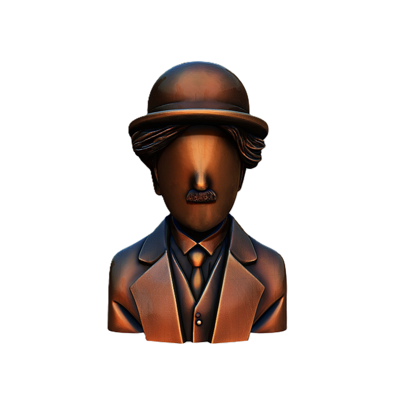 Charlie Chaplin abstract decorative bust 3D प्रिंट मॉडल .c4d .max .obj .3ds .fbx .stl .blend