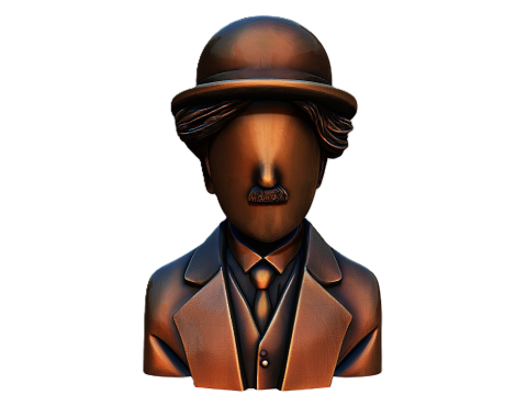 Charlie Chaplin abstract decorative bust 3D Print Model