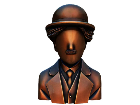 Abstrakcyjne dekoracyjne popiersie Charliego Chaplina Model do druku 3D