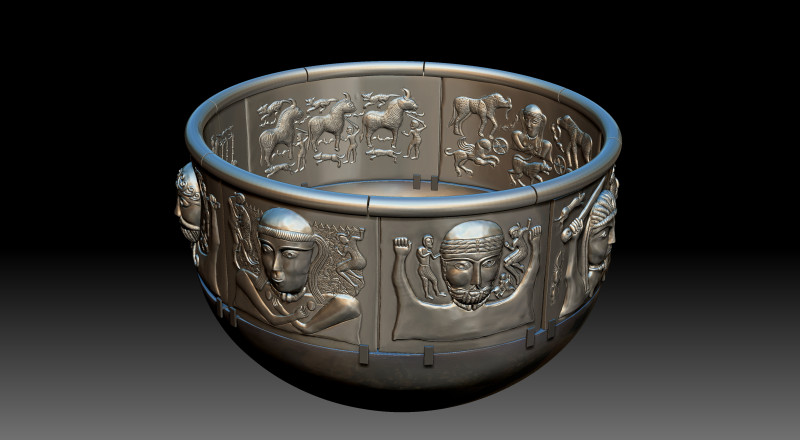 Gundestrup Cauldron 3D Print 3D 打印模型 .c4d .max .obj .3ds .fbx .stl .blend