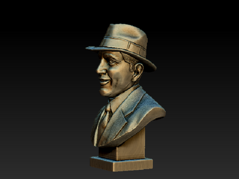 Busto of Carlos Gardel for 3D print Modello di stampa 3D