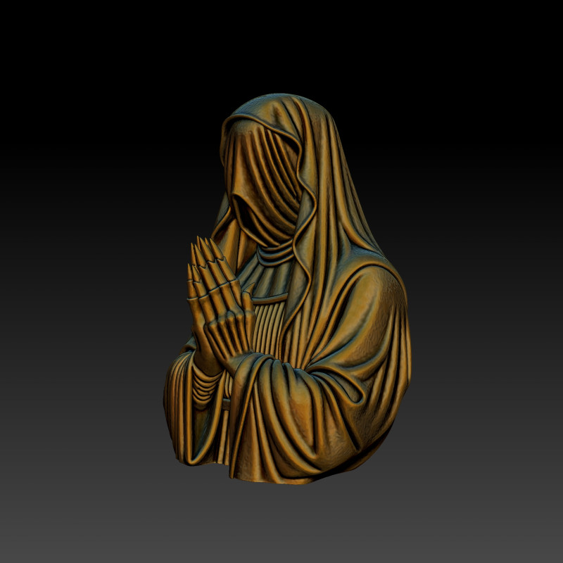 Bust of a Mystic Veiled Nun Model Cetak 3D .c4d .max .obj .3ds .fbx .stl .blend
