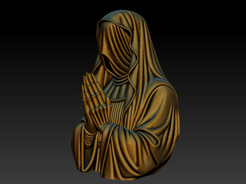 Bust of a Mystic Veiled Nun Modèles 3D en vedette