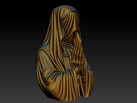 Bust of a Mystic Veiled Nun Model Cetak 3D