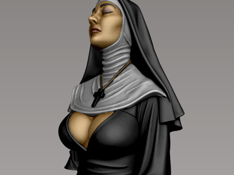 Hot Nun Busto printable Modello di stampa 3D