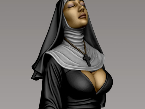 Hot Nun Busto printable Modello di stampa 3D