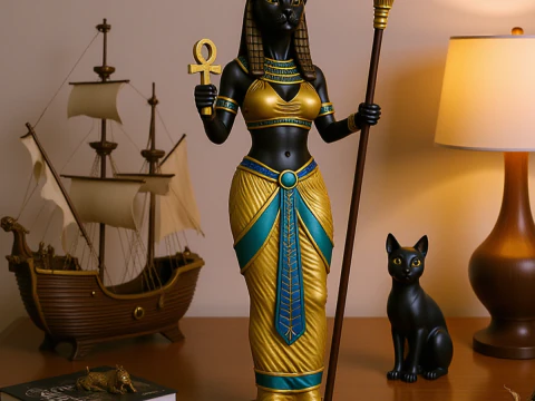 Estátua da deusa egípcia Bastet Modelo de Impressão 3D