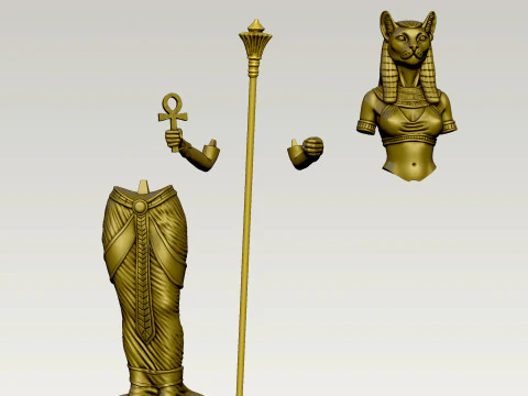 Est&aacute;tua da deusa eg&iacute;pcia Bastet Modelo de Impressão 3D