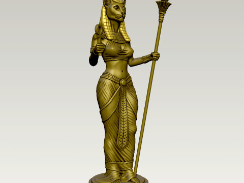 Statue of the Egyptian goddess Bastet 3D printmodel