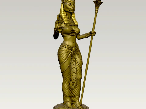 Est&aacute;tua da deusa eg&iacute;pcia Bastet Modelo de Impressão 3D