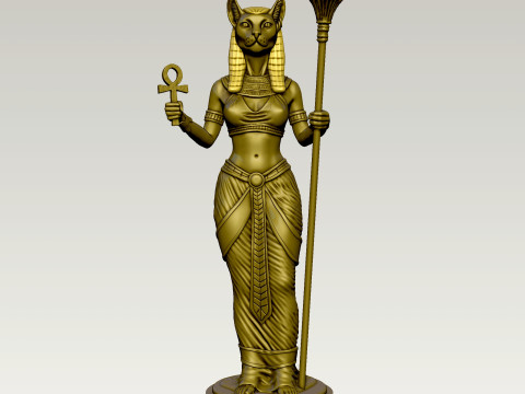 Statue of the Egyptian goddess Bastet 3D printmodel