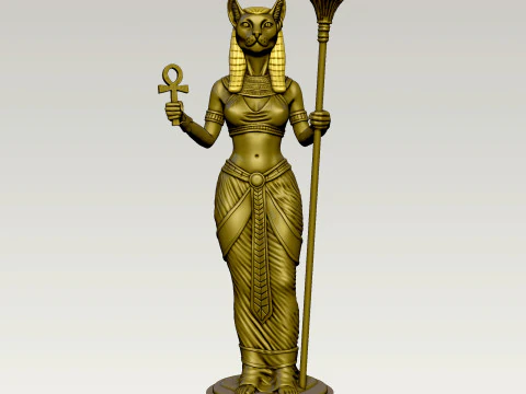 Est&aacute;tua da deusa eg&iacute;pcia Bastet Modelo de Impressão 3D