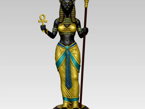 Est&aacute;tua da deusa eg&iacute;pcia Bastet Modelo de Impressão 3D