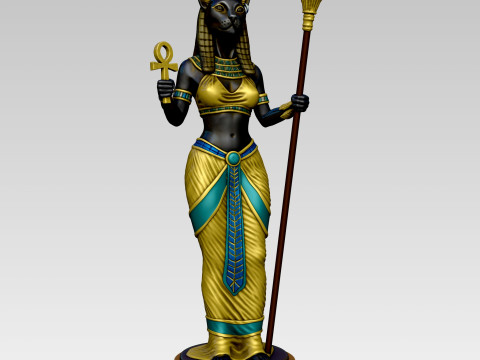 Statue of the Egyptian goddess Bastet 3D printmodel