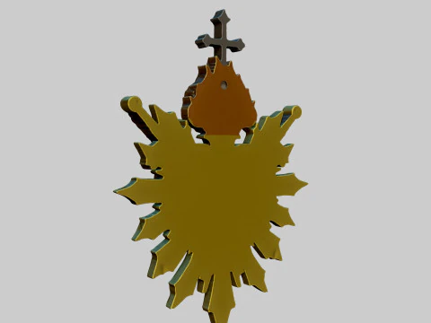 Two Swords scared heart wall ornament decor 3D Print Model