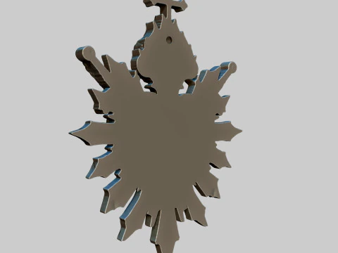 Two Swords scared heart wall ornament decor 3D Print Model